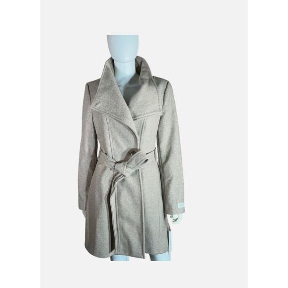 Calvin Klein Asymmetrical Belted Wrap Coat XXL (18) NWT